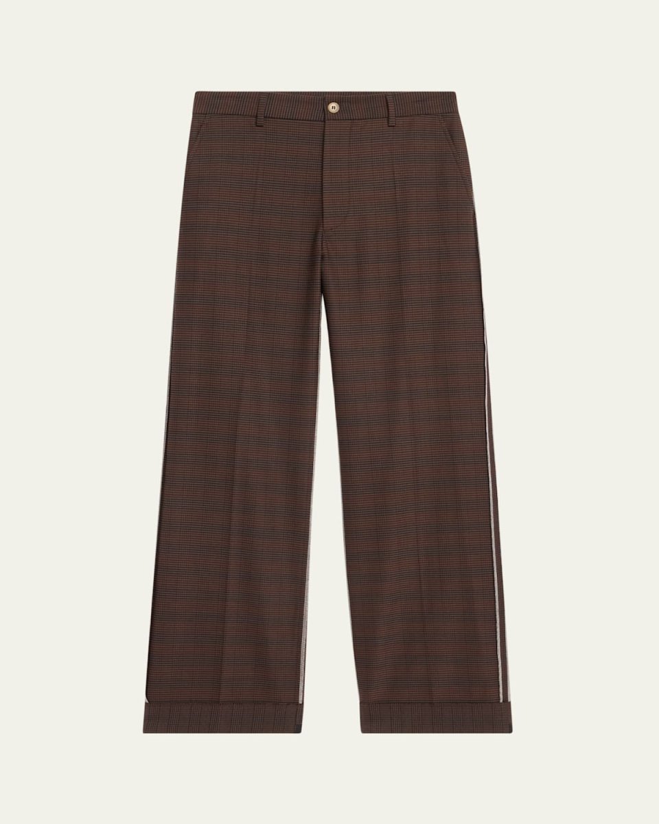 Cuffed Plaid Pants